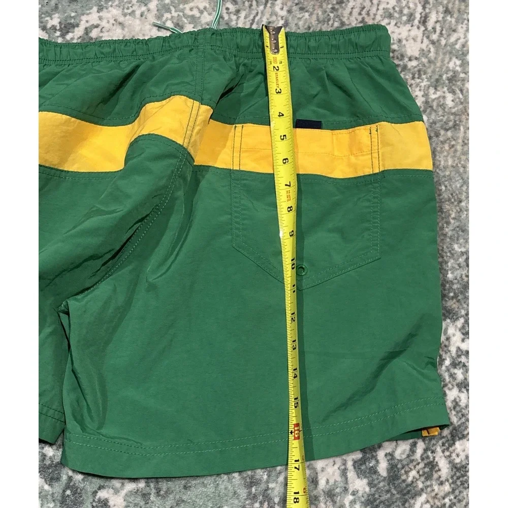 Vintage Nautica N-SS 1983 Swim Trunks Green Colorblock Shorts Men's Size M